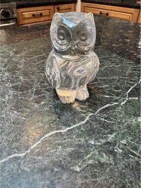 Princess House Lead Crystal Owl Figurine Clear Art Glass Germany Decorative